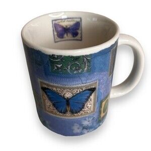 Amcal Blue Butterflies For The Gift Of Art By Elizabeth Brownd Coffee Mug Cup